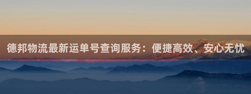 旺财28软件是什么：德邦物流最新运单